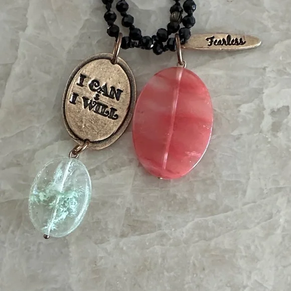 Katia Designs Black and Pink Pendant Necklace - Picture 2 of 8